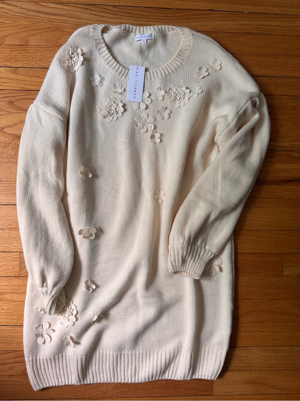 Baltic Born Cream Floral Appliqué Long Sleeve Dress